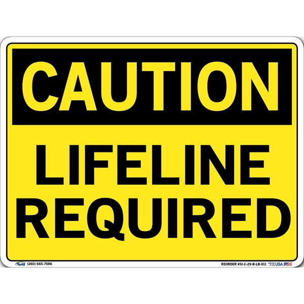 Sign, Caution, 12.5x9.5", Label/Decal, .011, SI-C-29-B-LB-011